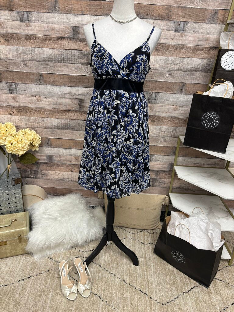INC International Concepts Black & Blue Dress w/Black Belt