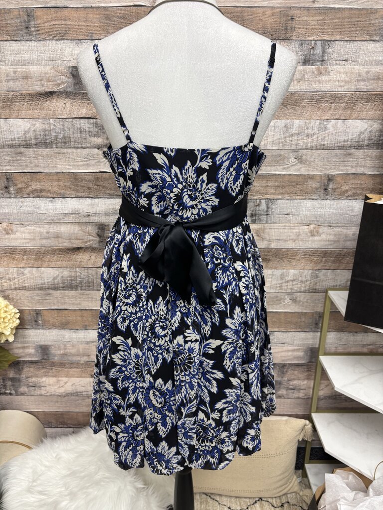 INC International Concepts Black & Blue Dress w/Black Belt