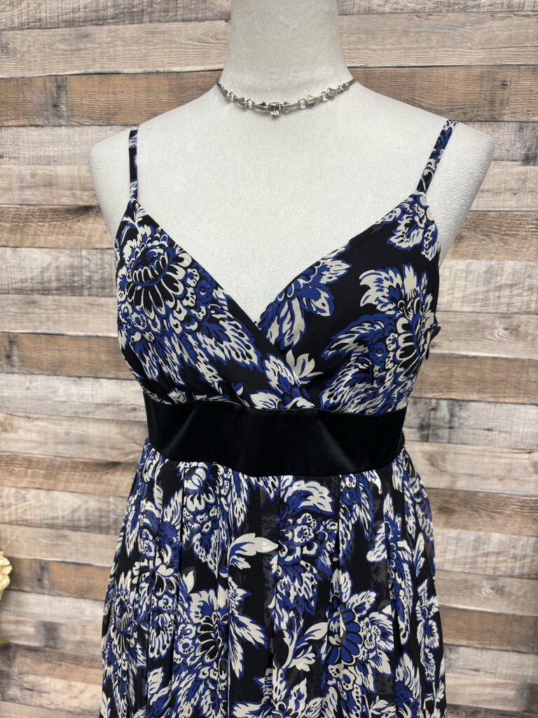 INC International Concepts Black & Blue Dress w/Black Belt