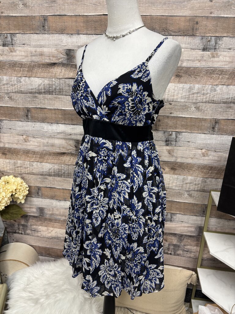 INC International Concepts Black & Blue Dress w/Black Belt