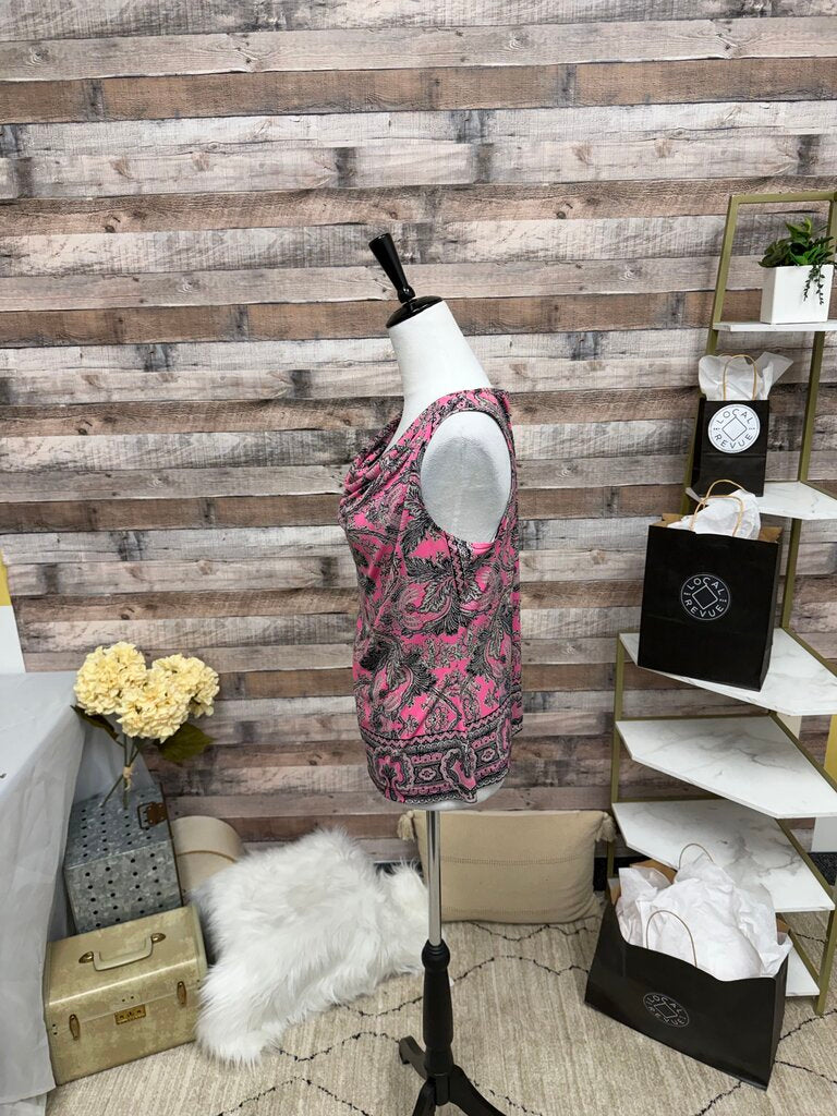 Calvin Klein Cown Neck Pink Paisley Sleeveless