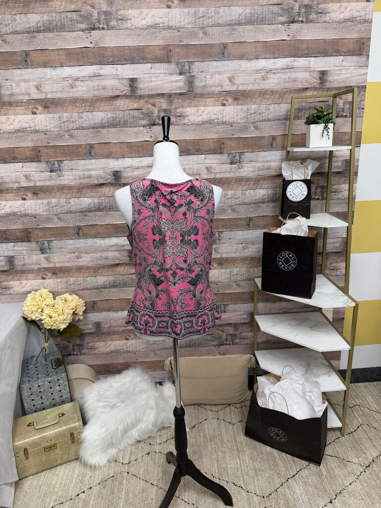 Calvin Klein Cown Neck Pink Paisley Sleeveless