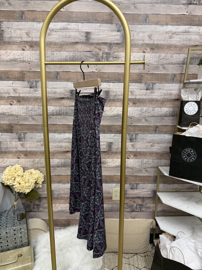 LulaRoe Black & Purple Geo Diamond Print Skirt