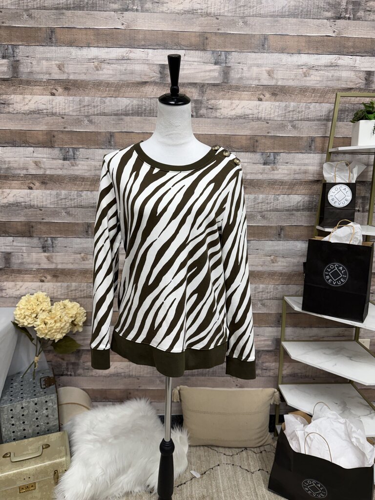 Talbots Brown & White Zebra Print