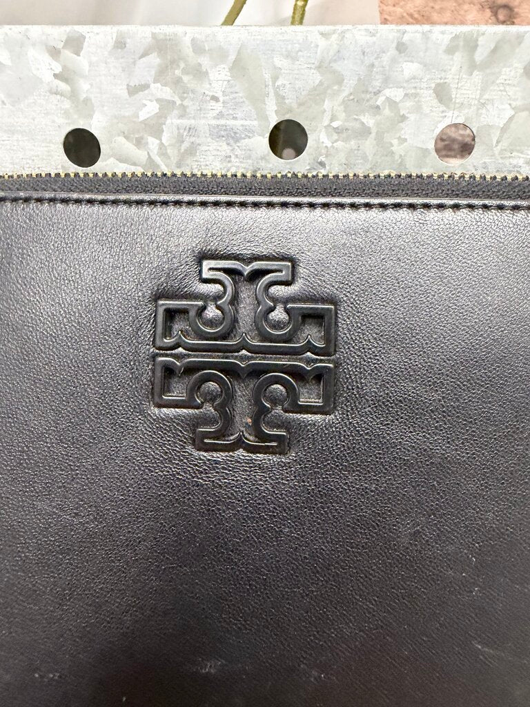 Tory Burch Black Leather Wristlet Wallet