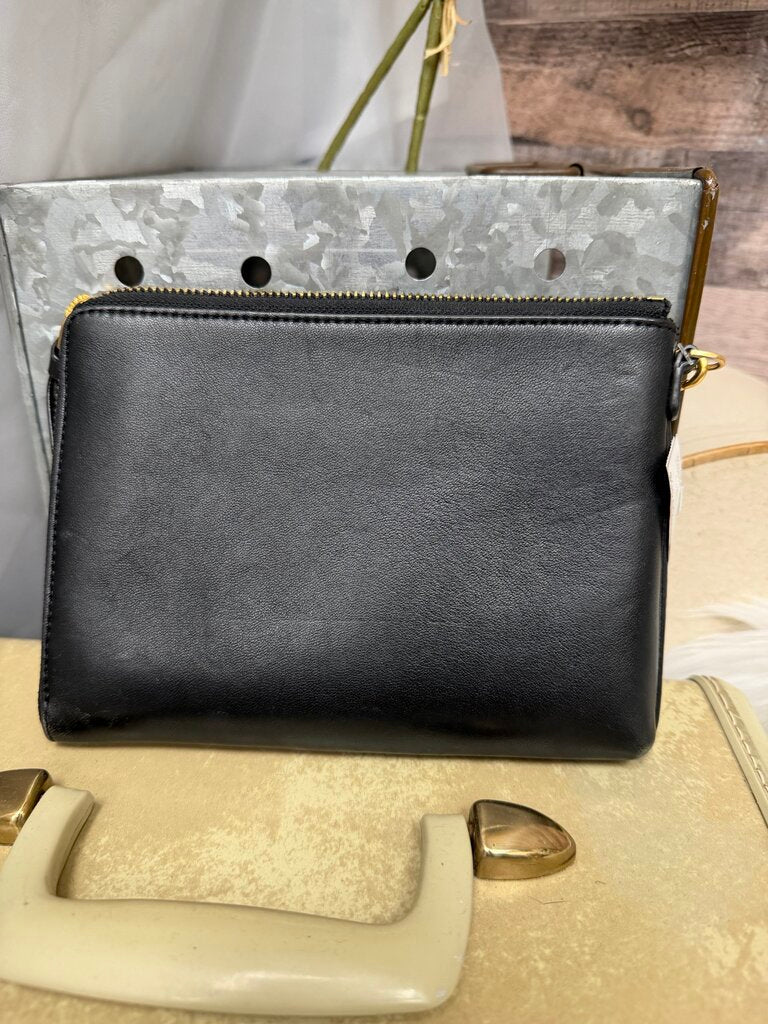 Tory Burch Black Leather Wristlet Wallet