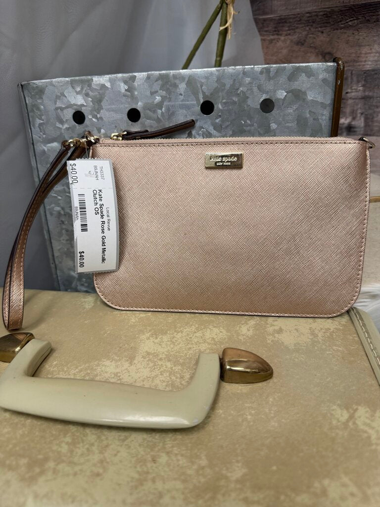 Kate Spade Rose Gold Metallic Clutch