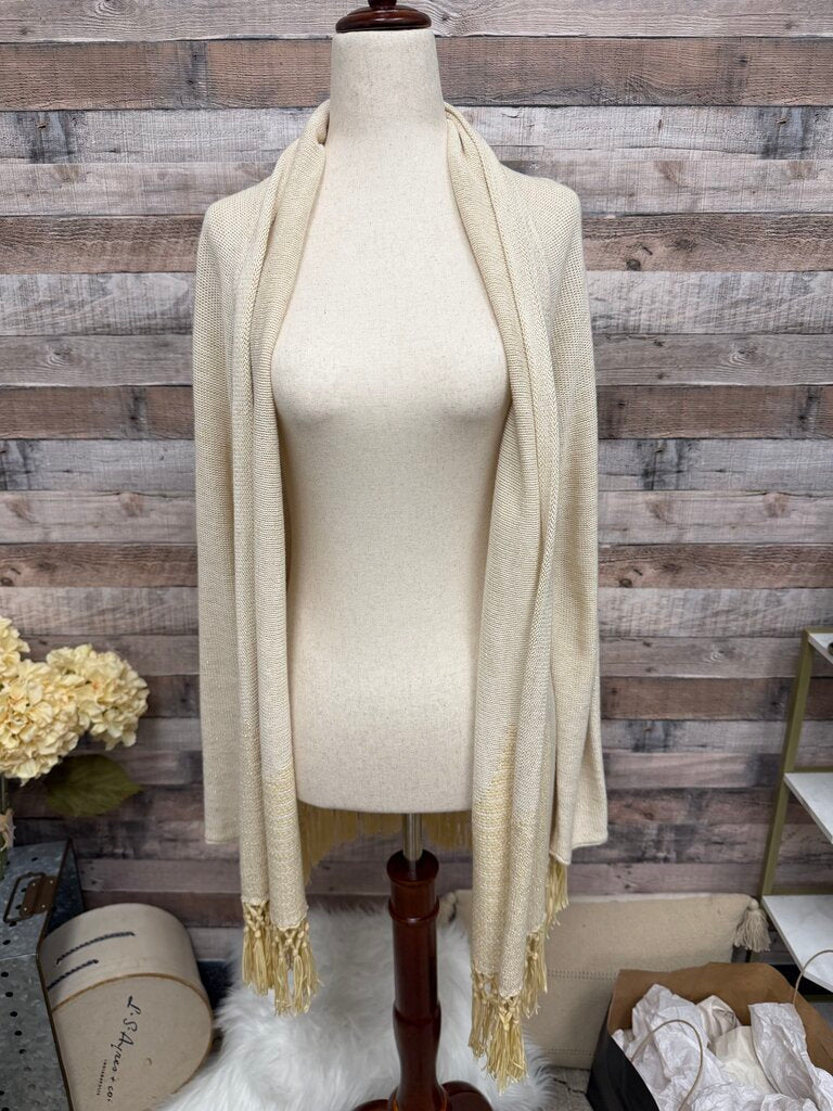 Lilly Pulitzer Ivory/Gold Cardigan w/Fringe