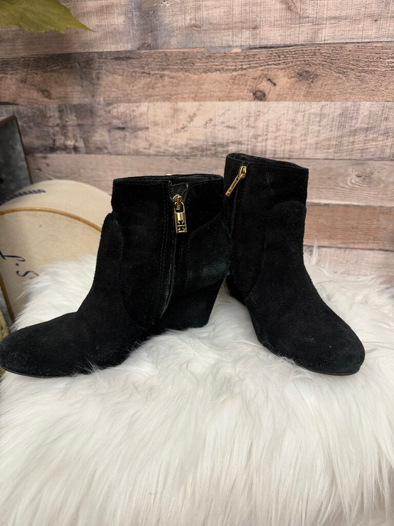 Tory Burch Black Suede Wedge Ankle Boots