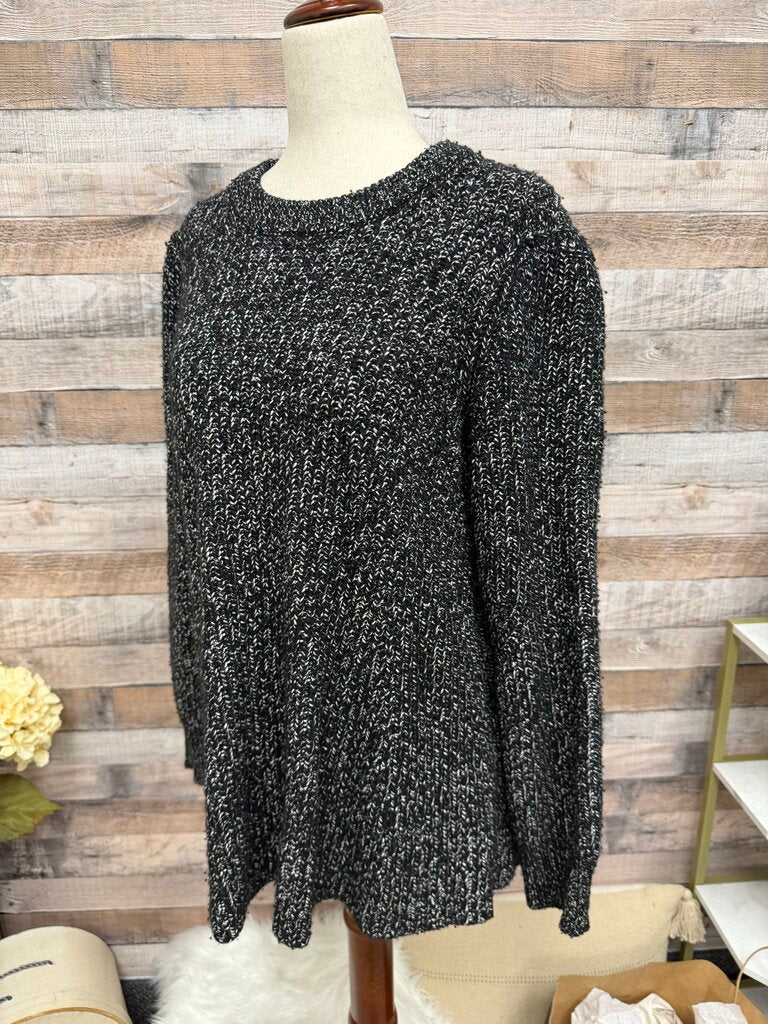 Athleta Sierra Crew Black Marled Sweater