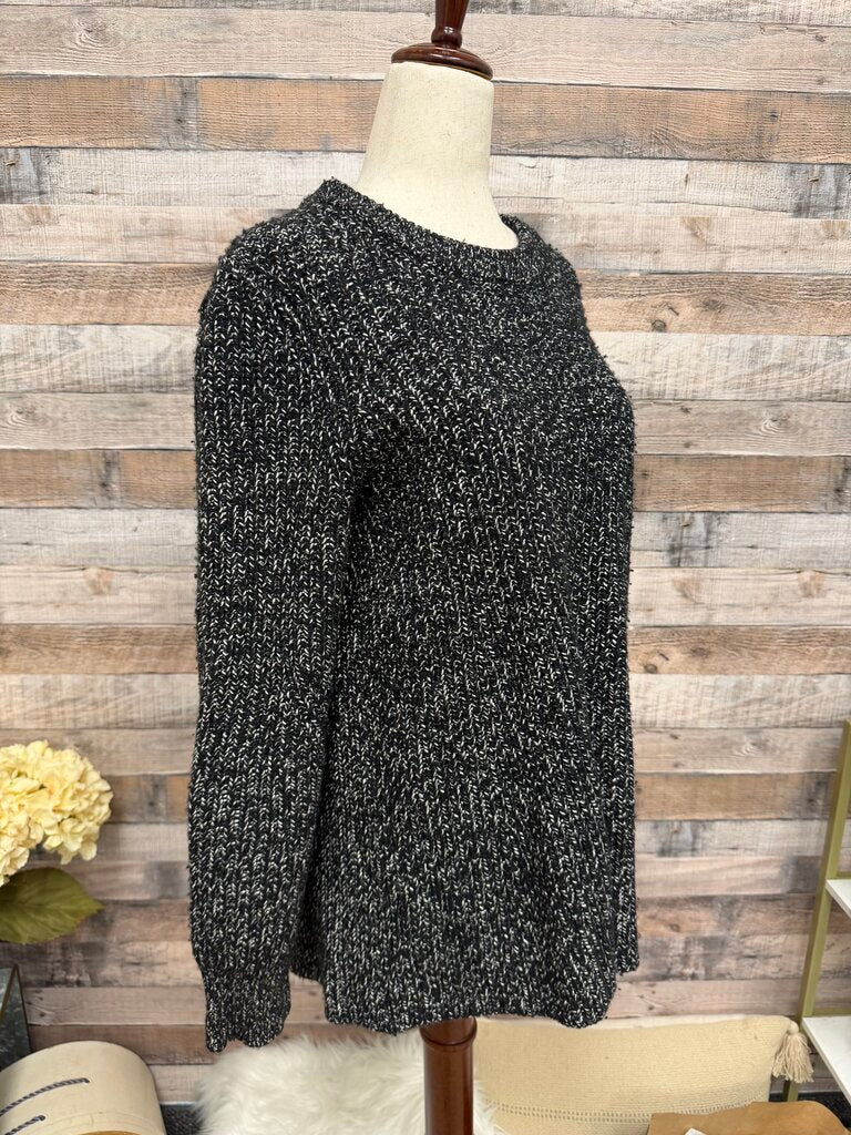 Athleta Sierra Crew Black Marled Sweater