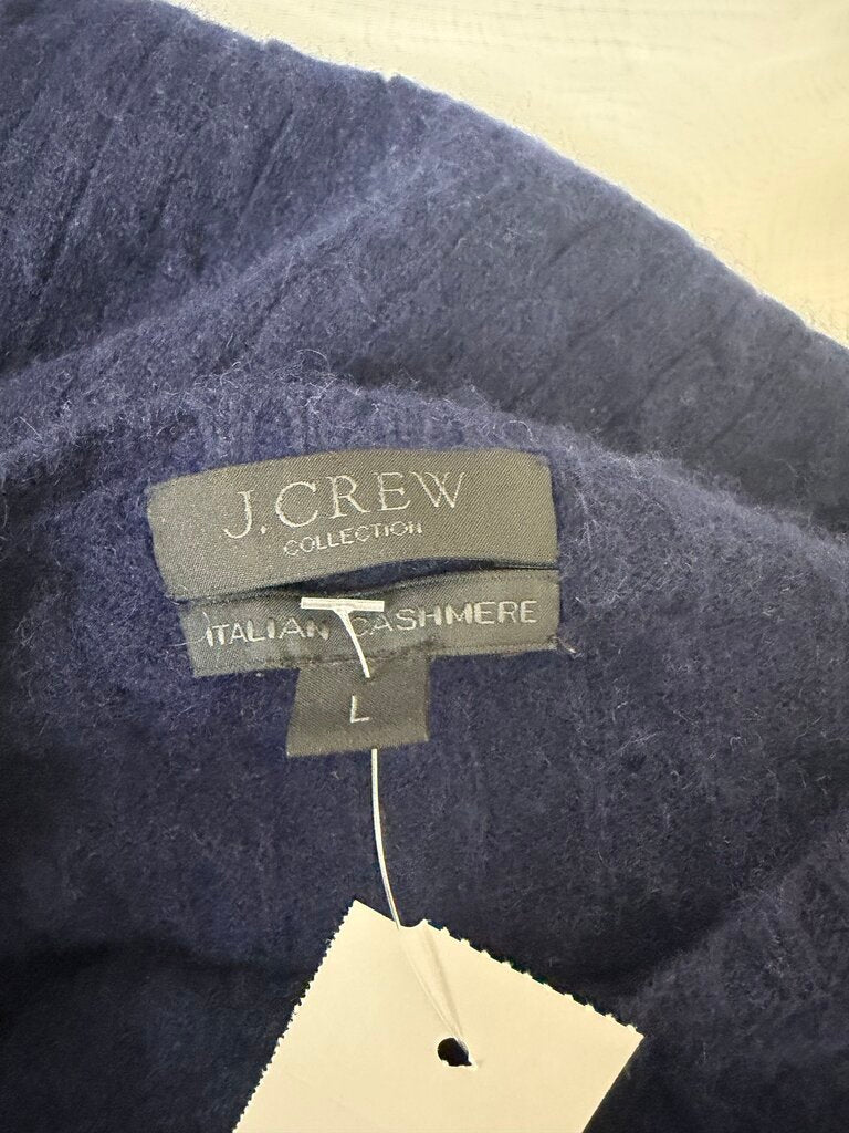 J Crew Navy CableKnit Cashmere Sweater