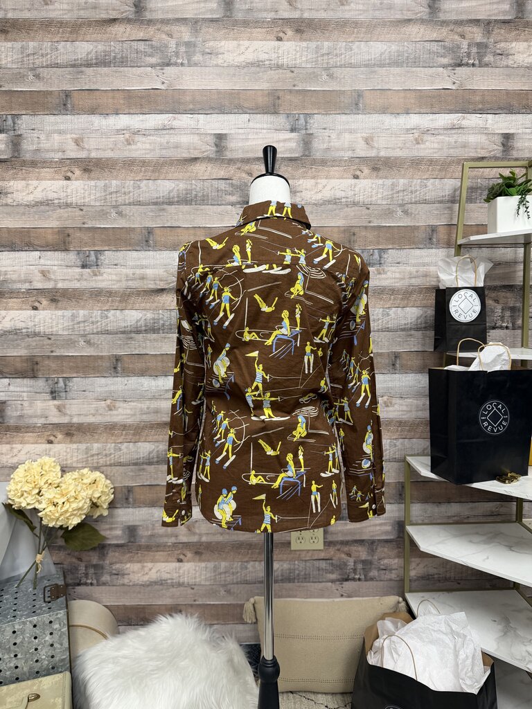 J.McLaughlin Button Down Patterned Long Sleeve