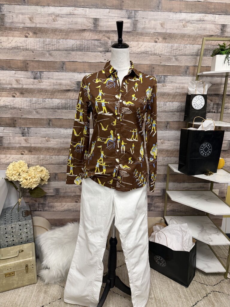 J.McLaughlin Button Down Patterned Long Sleeve