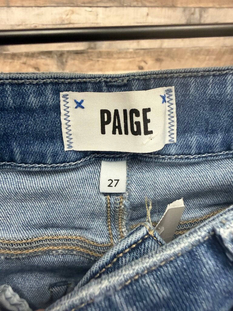 Paige Anessa Wide Leg Cropped Medium Wash Jeans