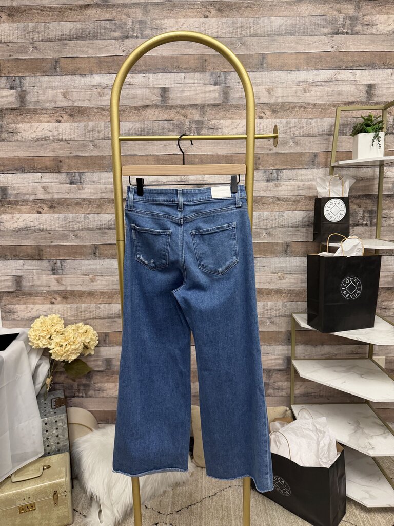 Paige Anessa Wide Leg Cropped Medium Wash Jeans