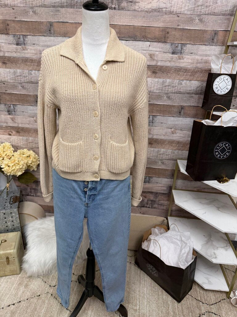 Madewell Collared Button-Front Knit Cardigan
