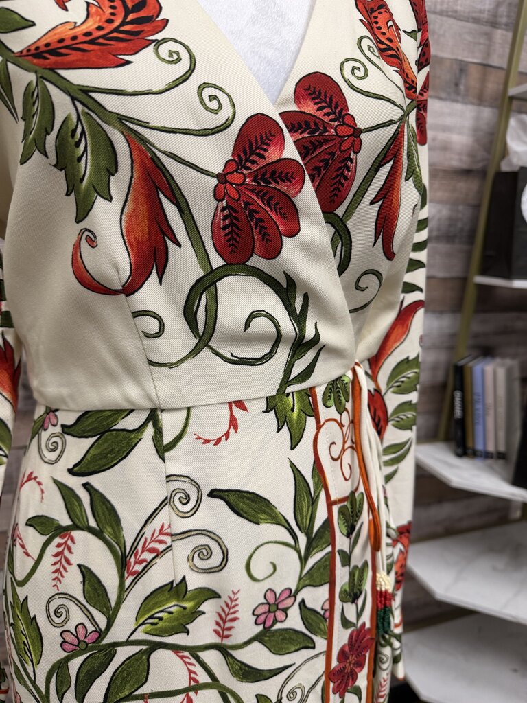 Farm Rio X Anthropologie Floral Long Sleeve Wrap Mini Dress