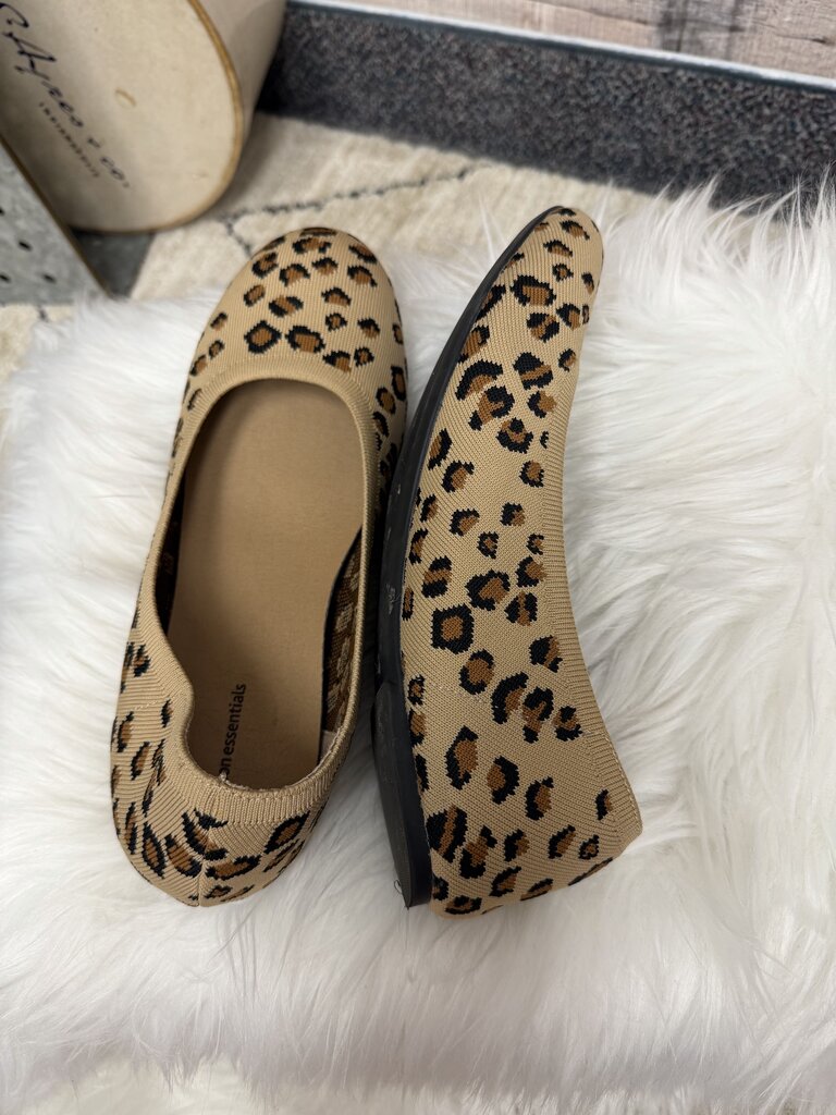 Amazon Knit Leopard Print Ballet Flats