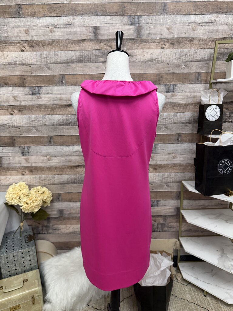 Gretchen Scott Ruffle Neck Sleeveless Dress