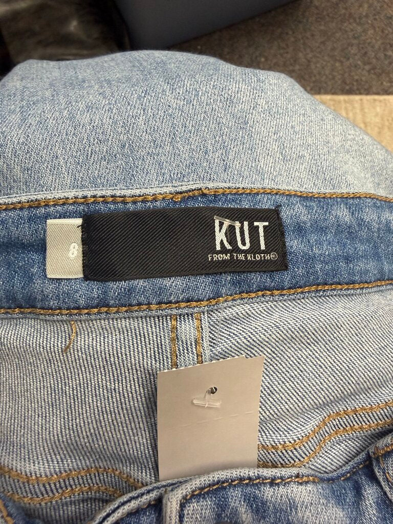 KUT from the Kloth High-Rise Straight Leg Distressed Jeans