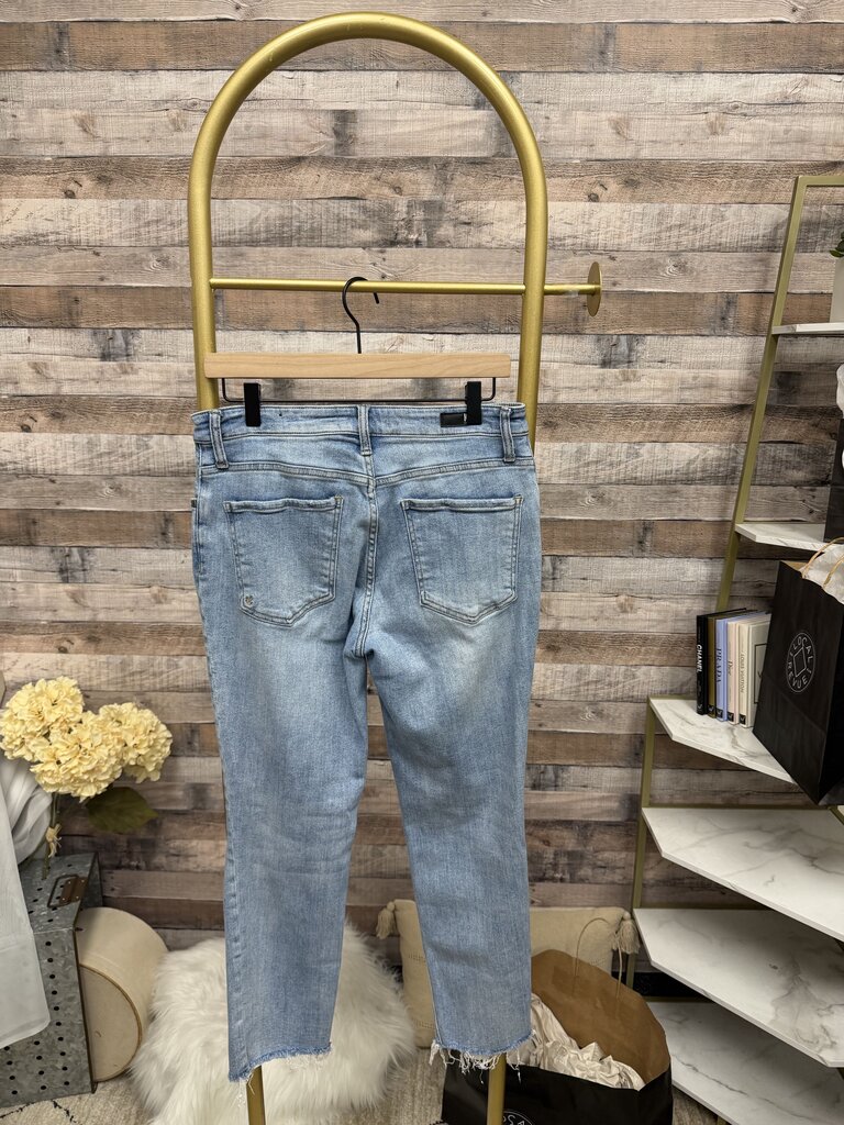 KUT from the Kloth High-Rise Straight Leg Distressed Jeans