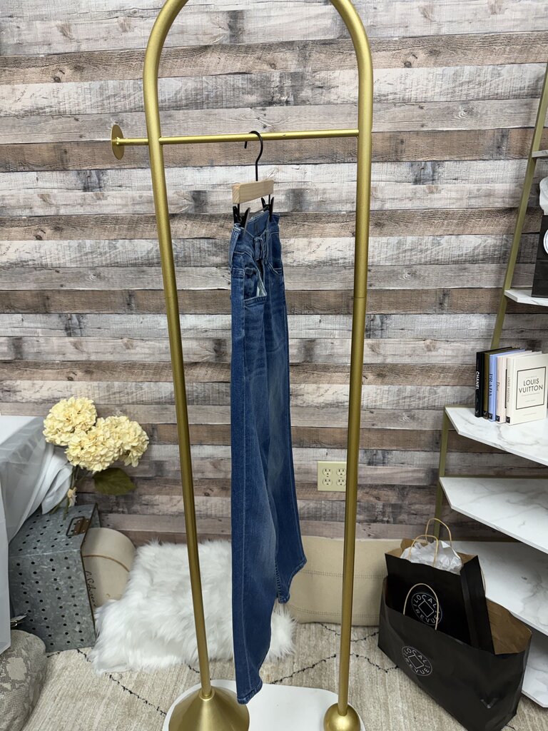 MOTHER High-Rise Straight Leg Dark Wash Jeans