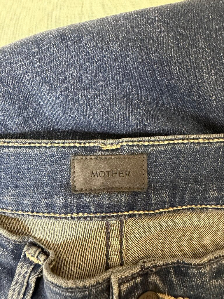 MOTHER High-Rise Straight Leg Dark Wash Jeans