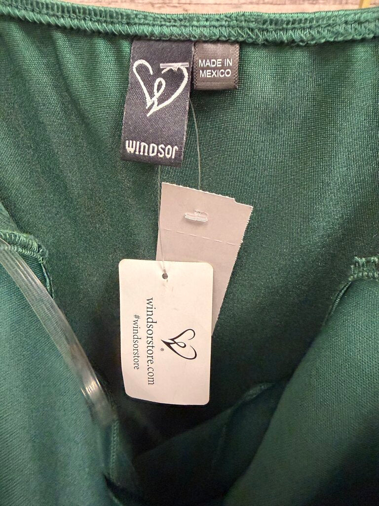 NWT Windsor Hunter Green Wrap Cowl Neck Dress