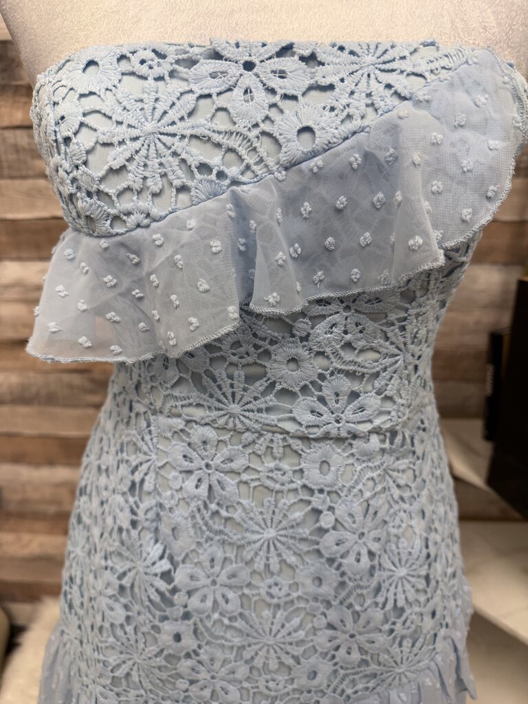 NWT Selfie Leslie Monte Carlo Blue Ruffle Dress