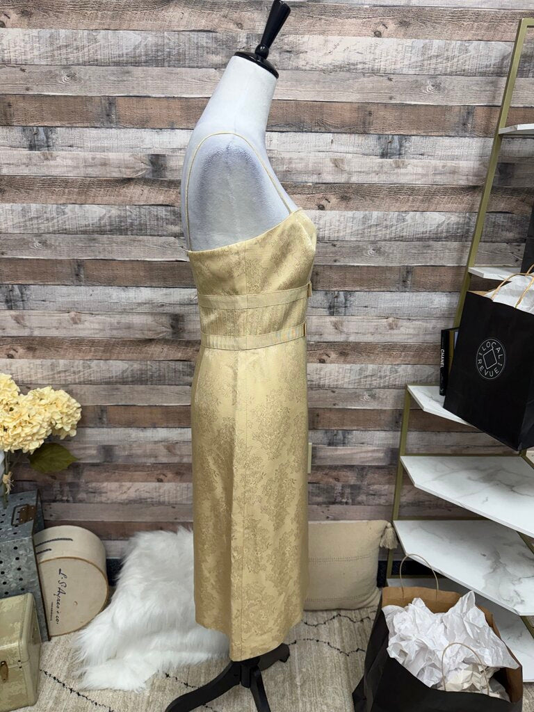 Ann Taylor Gold Strapless Dress