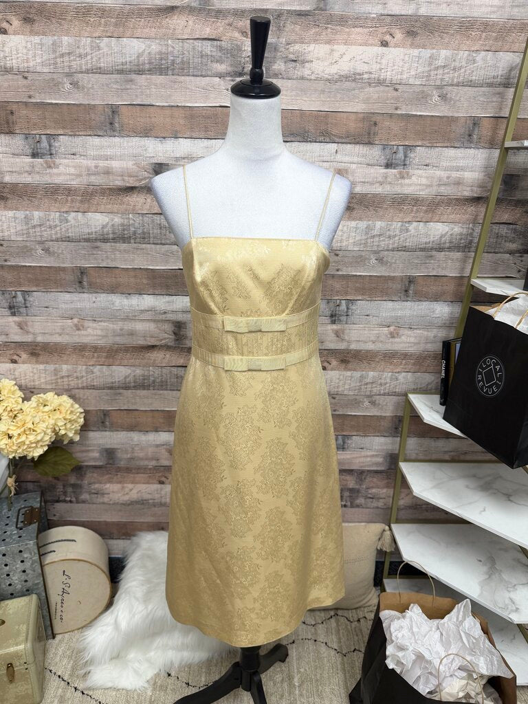 Ann Taylor Gold Strapless Dress