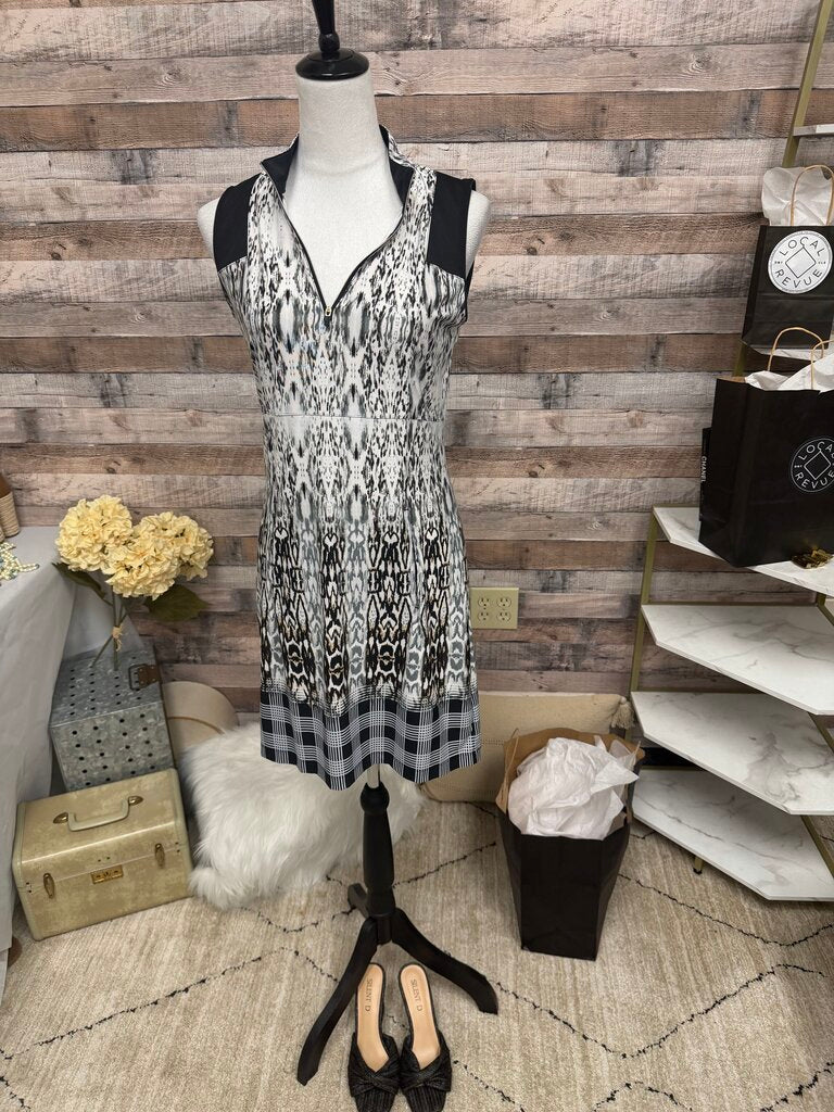 EP Black & White Front Zip Sleeveless