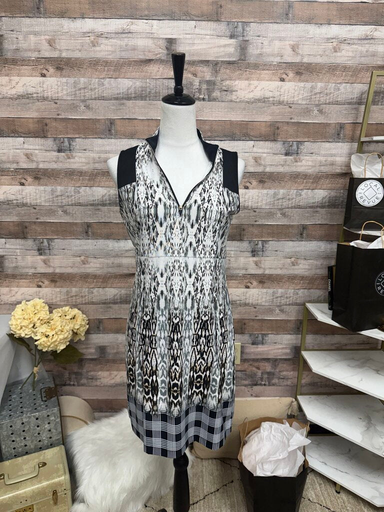EP Black & White Front Zip Sleeveless