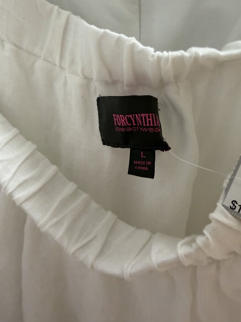 White Forcynthia Beachwear Ruffle Collar Blouse