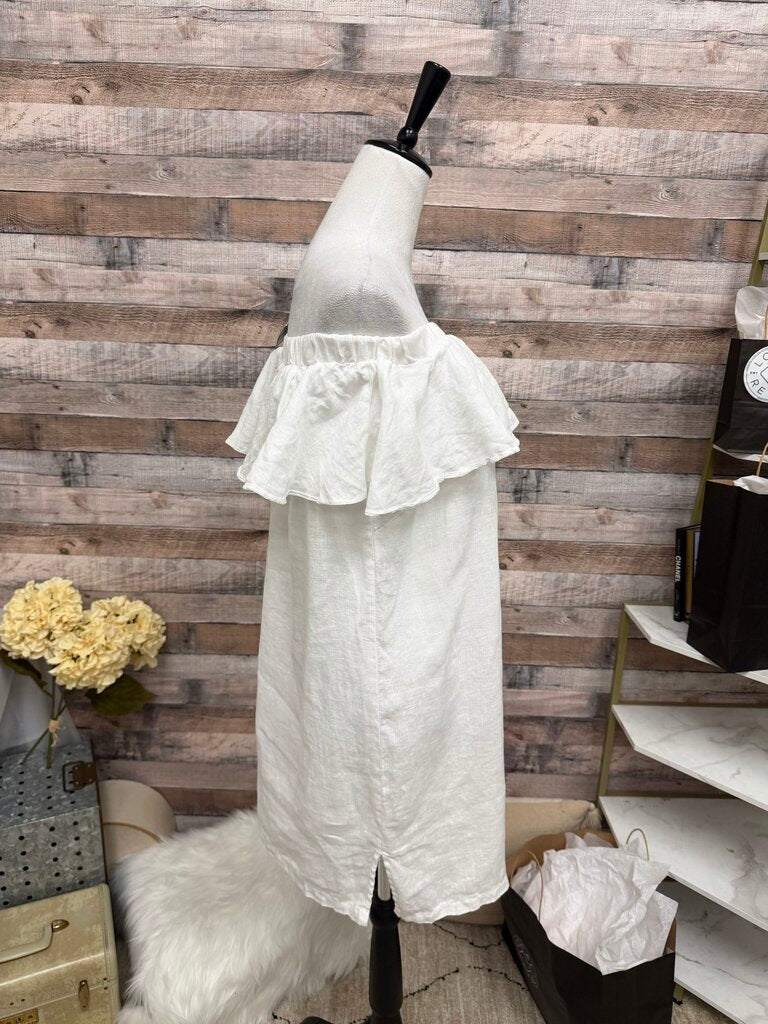 White Forcynthia Beachwear Ruffle Collar Blouse