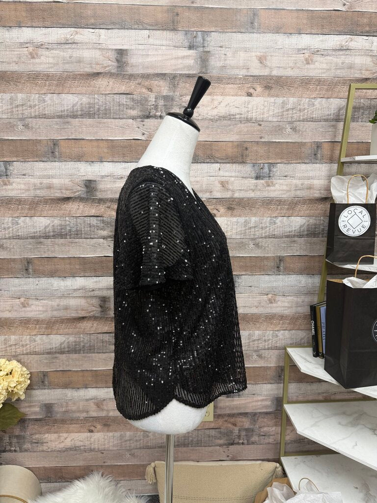 Black Loft Sequin Top