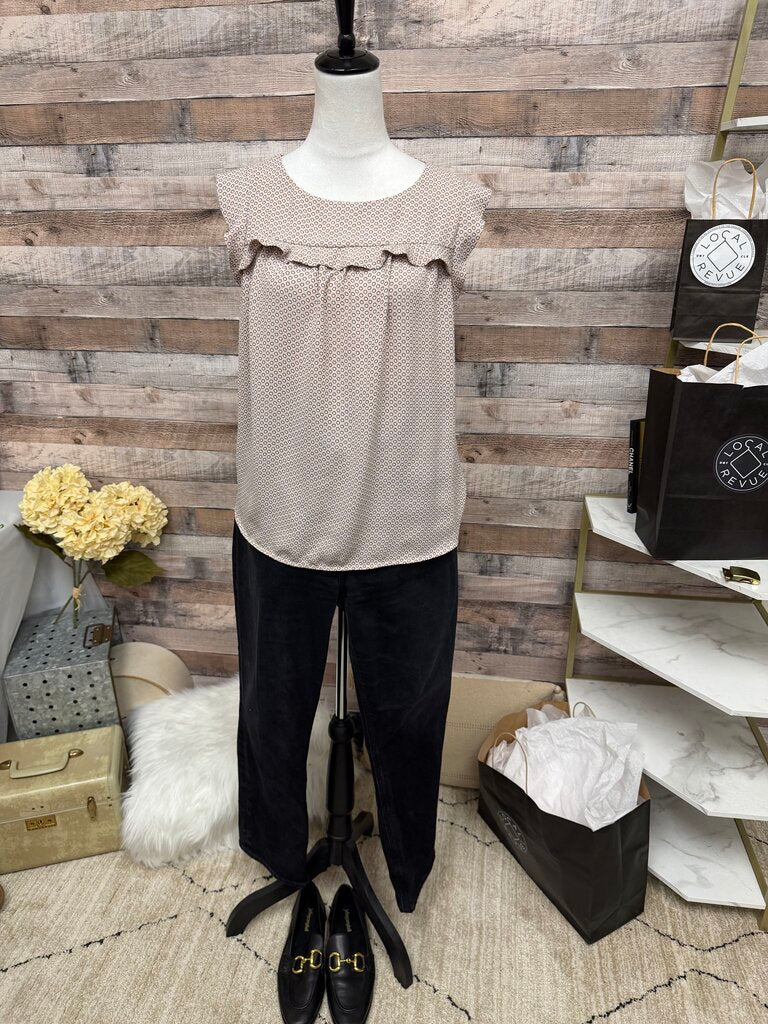 Pink Loft Ruffle Cap Sleeve Polka Dot Top
