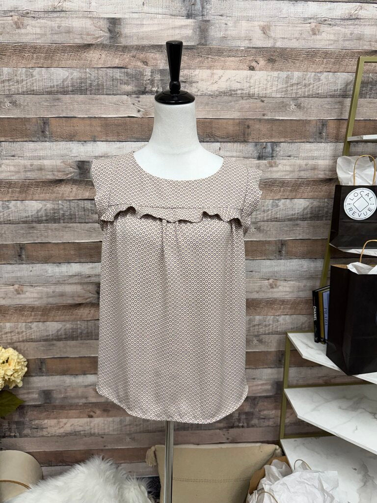 Pink Loft Ruffle Cap Sleeve Polka Dot Top