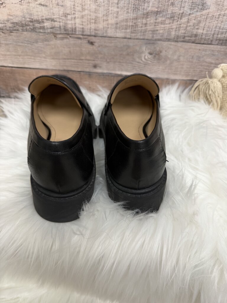 Black Coach Leah Leather Platform Loafers