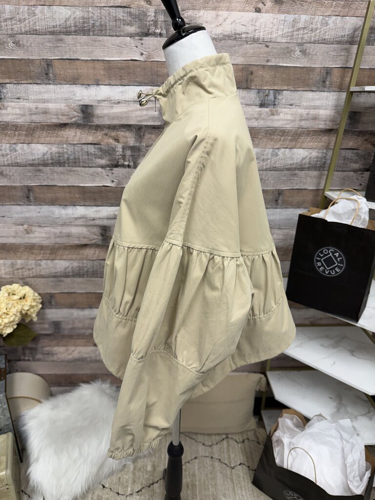 Tan Easy Clothes Celma Style Hooded Jacket