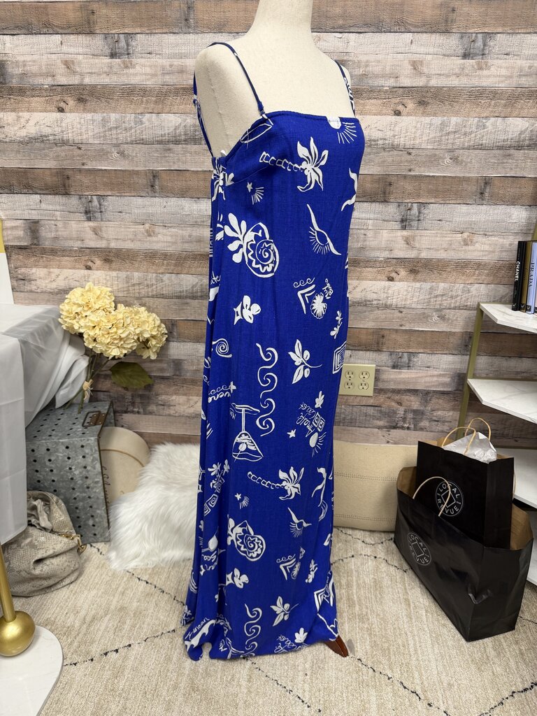 NWT Blue Paper Heart For Anthropologie Coastal Print Slip Dress