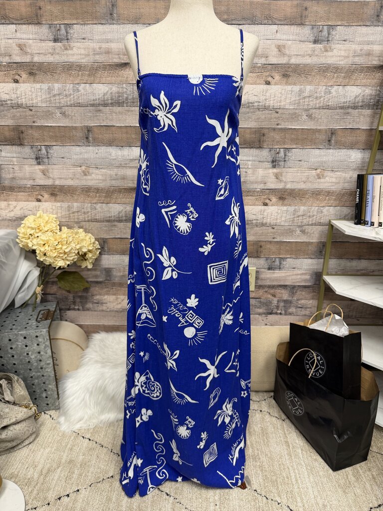 NWT Blue Paper Heart For Anthropologie Coastal Print Slip Dress