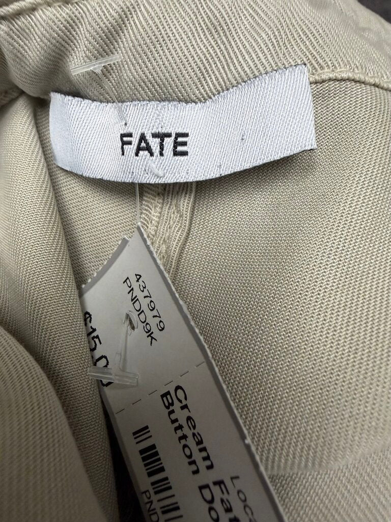 Cream Fate Brand Collard Button Down Shirt