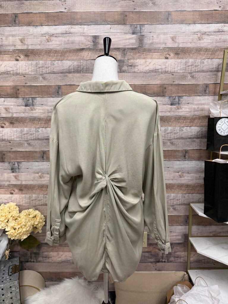 Cream Fate Brand Collard Button Down Shirt