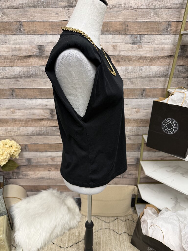 Black Zara Basic Crew Neck Tank Top