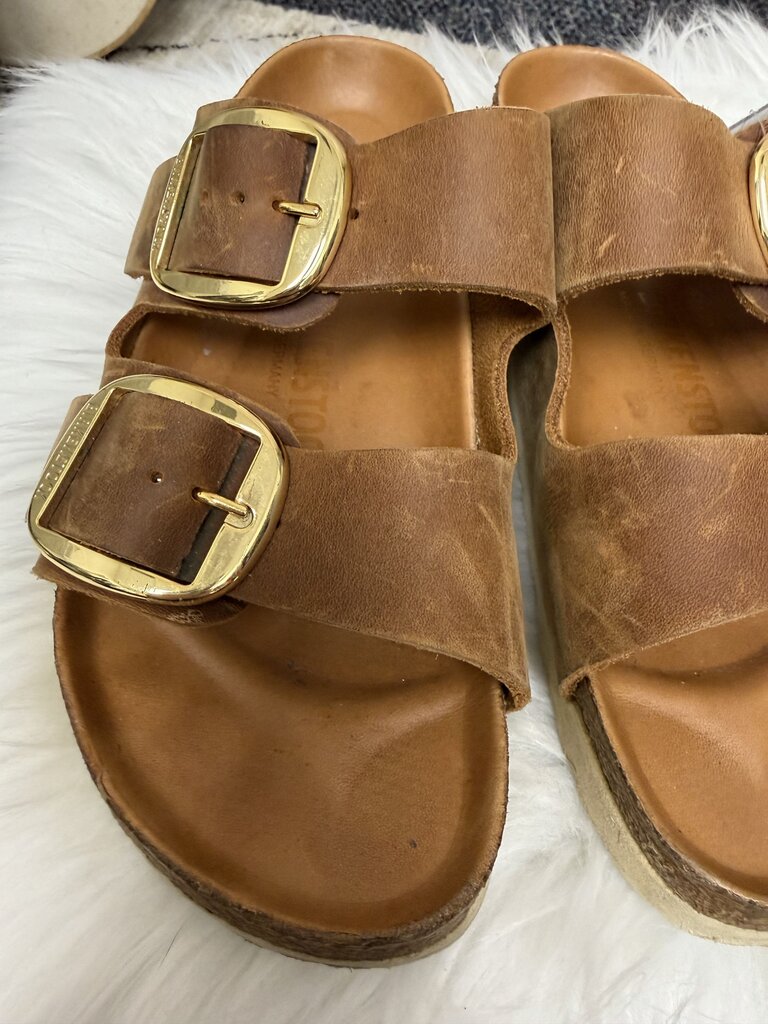 Brown Birkenstock Arizona Big Buckle Leather Sandals