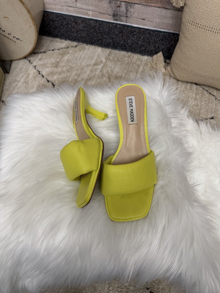 Yellow Steve Madden Synthetic Slide Sandals