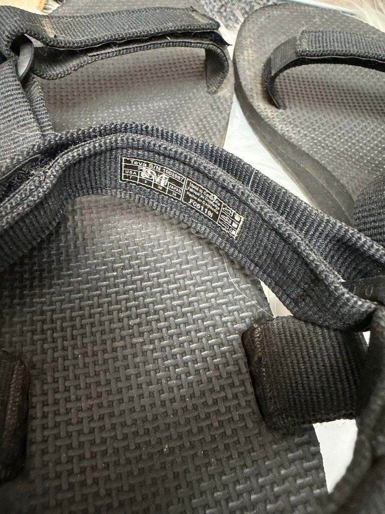 Black Teva Original Universal Texile Sport Sandals