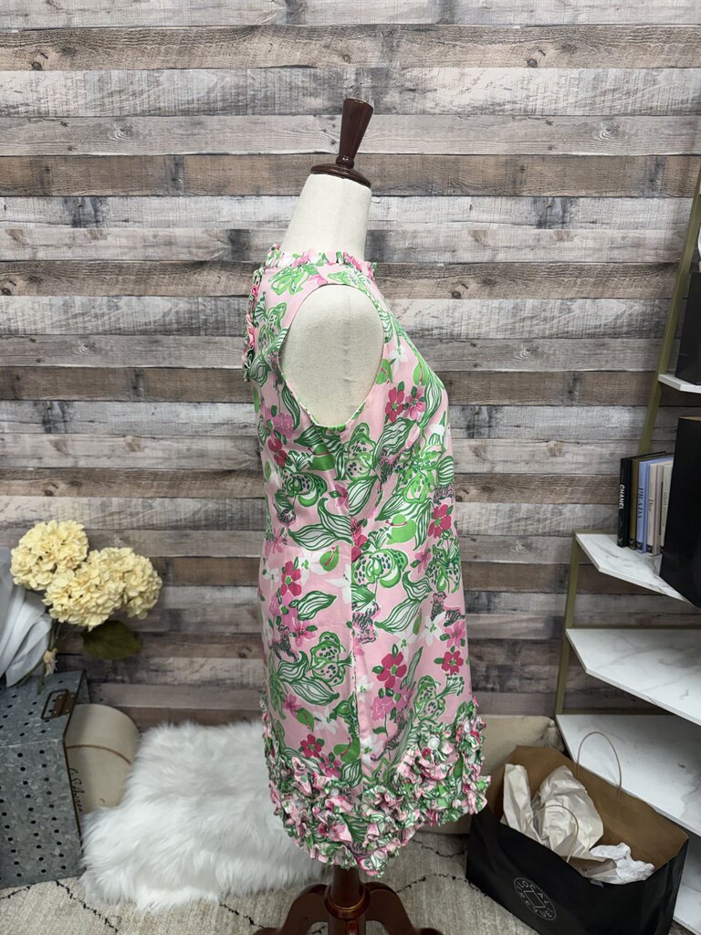 Pink/Green Floral Lily Piltizer Shift Dress
